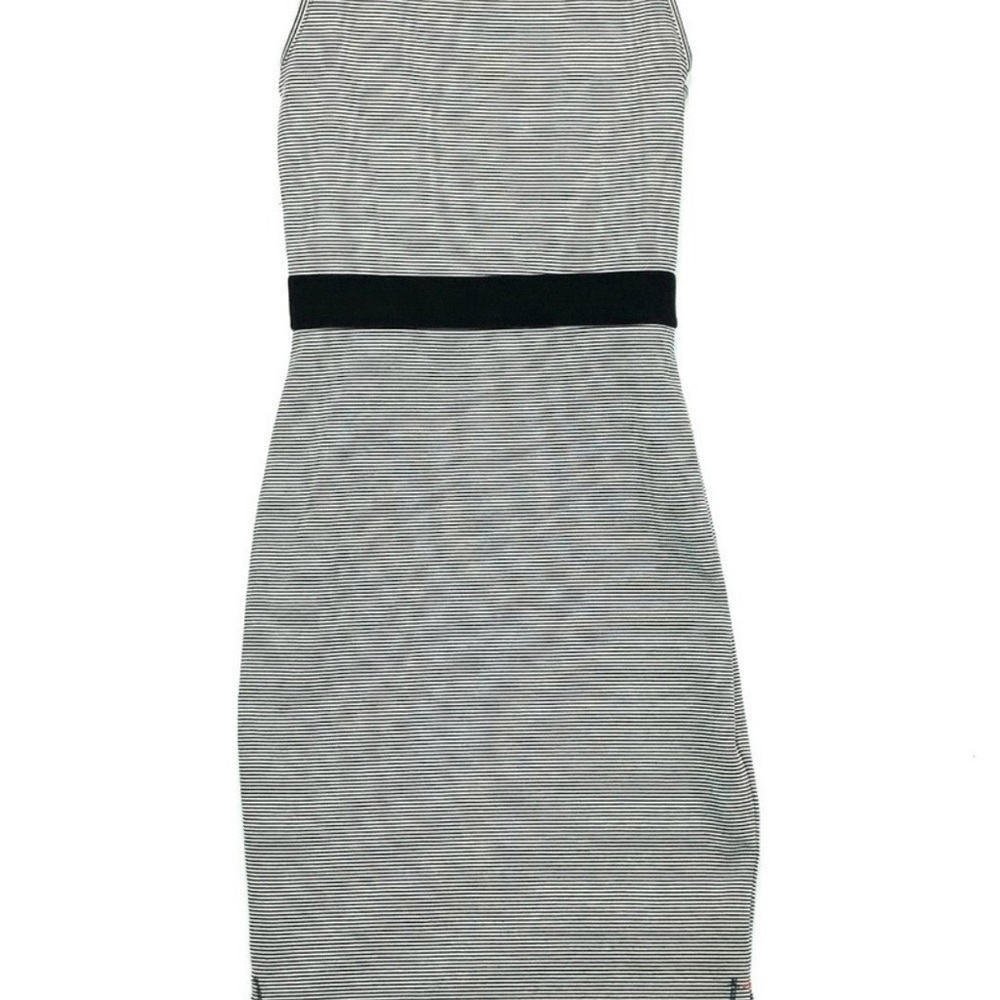 Rachel Black and White Striped Mini Dress